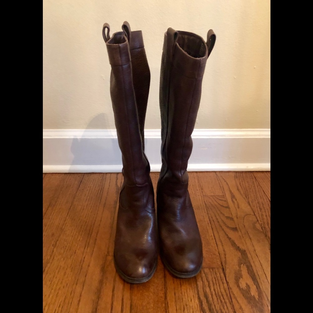 Brown Leather Boots - Knee Height